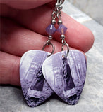 Taylor Swift Folklore Guitar Pick Earrings with Purple Opal Swarovski Crystals