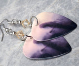 Taylor Swift Guitar Pick Earrings with Golden Shadow Swarovski Crystals