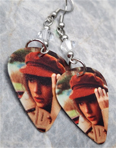 Taylor Swift Guitar Pick Earrings with Clear Swarovski Crystals