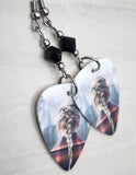 Taylor Swift Evermore Guitar Pick Earrings with Black Swarovski Crystals