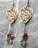 Give Thanks Autumnal Thanksgiving Guitar Pick Earrings with Charms Swarovski Crystal Dangles