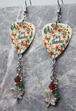 Give Thanks Autumnal Thanksgiving Guitar Pick Earrings with Charms Swarovski Crystal Dangles