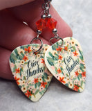 Give Thanks Autumnal Thanksgiving Guitar Pick Earrings with Orange Swarovski Crystals