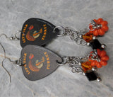 Let's Talk Turkey Guitar Pick Earrings with Pumpkin and Swarovski Crystal Dangles