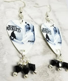 The Pretty Reckless Miss Nothing Guitar Pick Earrings with Black Swarovski Crystal Dangles