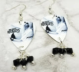 The Pretty Reckless Miss Nothing Guitar Pick Earrings with Black Swarovski Crystal Dangles