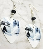 The Pretty Reckless Miss Nothing Guitar Pick Earrings with Black Swarovski Crystals