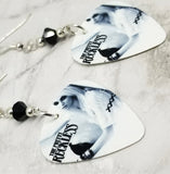 The Pretty Reckless Miss Nothing Guitar Pick Earrings with Black Swarovski Crystals