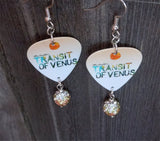 Three Days Grace Transit of Venus Guitar Pick Earrings with Ombre Pave Bead Dangles