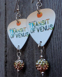 Three Days Grace Transit of Venus Guitar Pick Earrings with Ombre Pave Bead Dangles