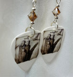 Three Days Grace Self Titled Album Guitar Pick Earrings with Brown and Clear Swarovski Crystals