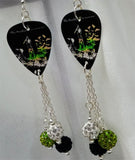 Three Days Grace Life Starts Now Guitar Pick Earrings with Pave Bead Dangles
