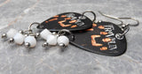 Trivium Group Picture Guitar Pick Earrings with White Swarovski Crystal Dangles