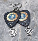 Horoscope Astrological Sign Virgo Guitar Pick Earrings with Laser Cut Horoscope Charms