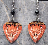 W.A.S.P. The Neon God Part 2 The Demise Guitar Pick Earrings with Black Swarovski Crystals