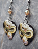 Whitesnake Trouble Guitar Pick Earrings with Metallic Sunshine Swarovski Crystals