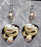 Whitesnake Trouble Guitar Pick Earrings with Metallic Sunshine Swarovski Crystals