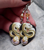 Whitesnake Trouble Guitar Pick Earrings with Metallic Sunshine Swarovski Crystals