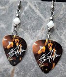 Steven Tyler of Aerosmith Guitar Pick Earrings with White Swarovski Crystals