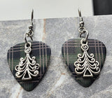 CLEARANCE Christmas Tree Charm Guitar Pick Earrings - Pick Your Color