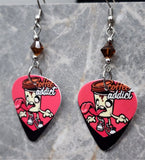 Coffee Addict Guitar Pick Earrings with Mocca Swarovski Crystals