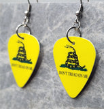 Don't Tread on Me Gadsden Flag Guitar Pick Earrings