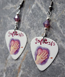 Genesis Hold on My Heart Guitar Pick Earrings with Purple Opal Swarovski Crystals