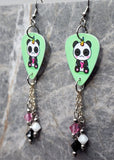 Pandacorn Guitar Pick Earrings with Swarovski Crystal Dangles