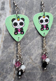 Pandacorn Guitar Pick Earrings with Swarovski Crystal Dangles