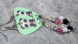 Pandacorn Guitar Pick Earrings with Swarovski Crystal Dangles