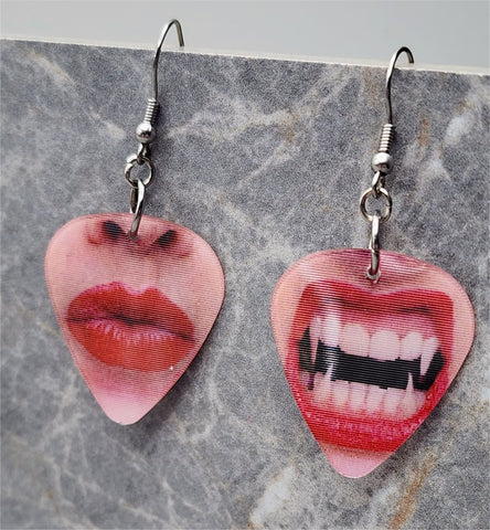 Holographic Fangs Guitar Pick Earrings