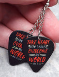 John 16:33 Dangling Guitar Pick Earrings