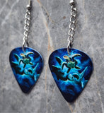 Sea Turtles Dangling Guitar Pick Earrings