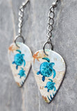 Sea Turtles Dangling Guitar Pick Earrings