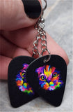 Dangling Stylized Cat Guitar Pick Earrings