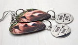 Mama Bear Guitar Pick Earrings with Stainless Steel "Mama Bear" Charm Dangles