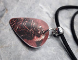 Monster Guitar Pick Necklace with Black Suede Cord