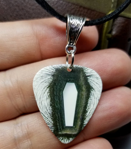 Metallica Death Magnetic Guitar Pick Necklace On Black Suede Cord