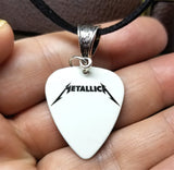 Metallica Death Magnetic Guitar Pick Necklace On Black Suede Cord