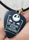 The Nightmare Before Christmas Jack Skellington Guitar Pick on Black Suede Cord Necklace