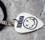 Nirvana Guitar Pick Necklace with Black Suede Cord