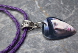 Prince Guitar Pick Necklace on Purple Braided Cord