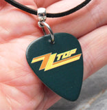 ZZ Top Rhythmeen Guitar Pick Necklace with Black Suede Cord