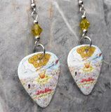 Green Day Dookie Guitar Pick Earrings with Lime Green Swarovski Crystals