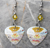 Green Day Dookie Guitar Pick Earrings with Lime Green Swarovski Crystals