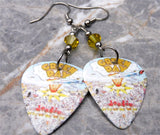 Green Day Dookie Guitar Pick Earrings with Lime Green Swarovski Crystals