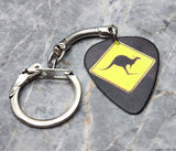 Kangaroo Crossing Guitar Pick Keychain