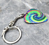 Tie Dye Swirl Guitar Pick Keychain