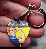 Rosie the Riveter Guitar Pick Keychain