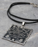 Spirit Board Pendant Necklace with Black Suede Cord